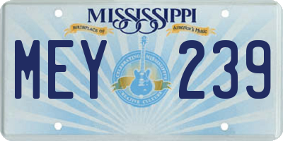 MS license plate MEY239
