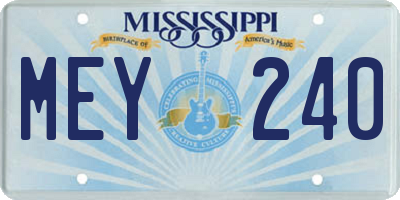 MS license plate MEY240
