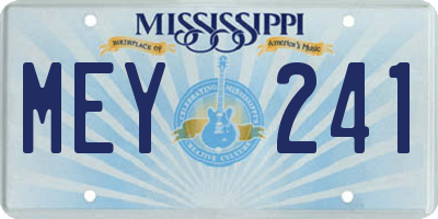 MS license plate MEY241