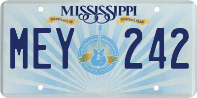 MS license plate MEY242