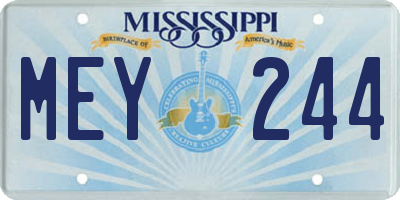 MS license plate MEY244