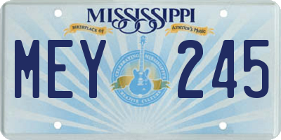 MS license plate MEY245