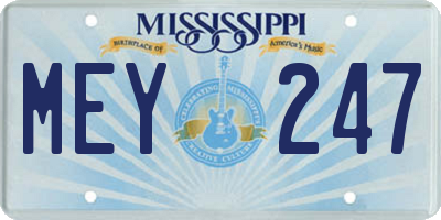 MS license plate MEY247