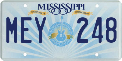 MS license plate MEY248