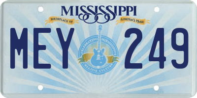 MS license plate MEY249
