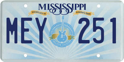 MS license plate MEY251