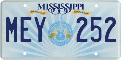 MS license plate MEY252