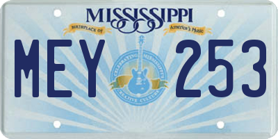 MS license plate MEY253