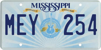 MS license plate MEY254