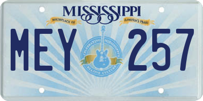 MS license plate MEY257
