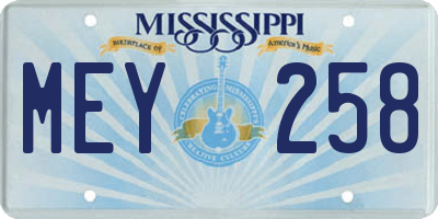 MS license plate MEY258