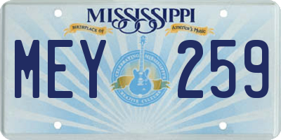 MS license plate MEY259