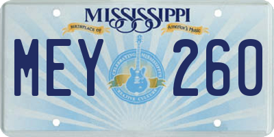 MS license plate MEY260