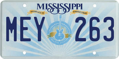 MS license plate MEY263