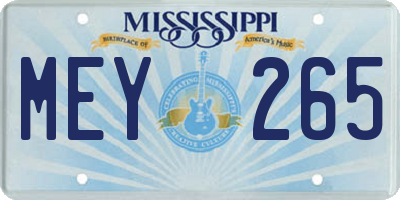 MS license plate MEY265