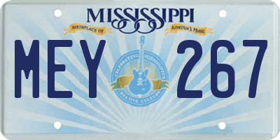 MS license plate MEY267