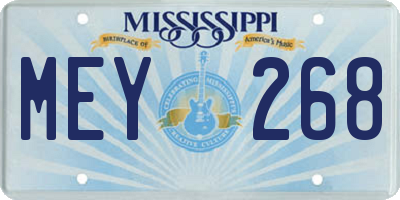 MS license plate MEY268