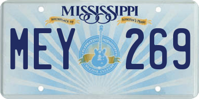MS license plate MEY269