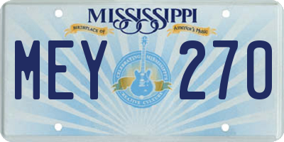 MS license plate MEY270