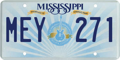 MS license plate MEY271