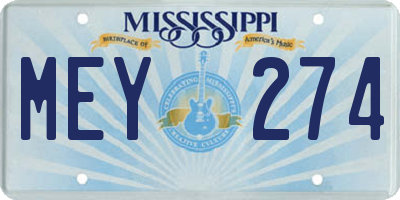 MS license plate MEY274