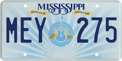 MS license plate MEY275