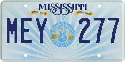 MS license plate MEY277