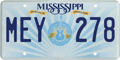MS license plate MEY278