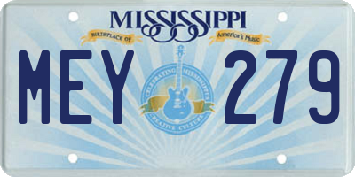 MS license plate MEY279
