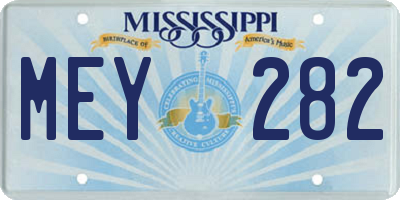 MS license plate MEY282