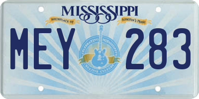 MS license plate MEY283