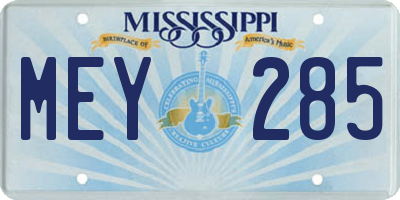 MS license plate MEY285