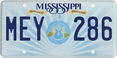 MS license plate MEY286