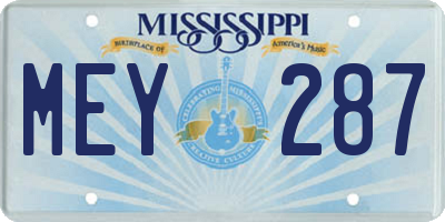 MS license plate MEY287