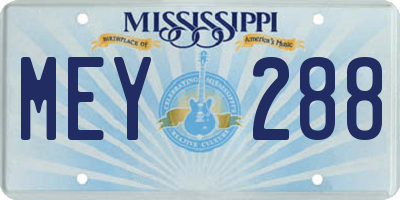 MS license plate MEY288