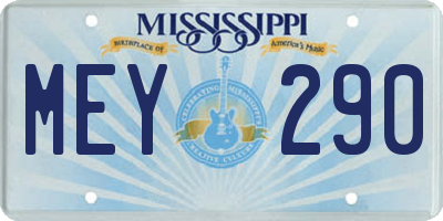 MS license plate MEY290