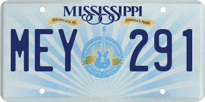 MS license plate MEY291