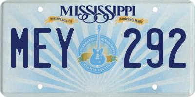 MS license plate MEY292