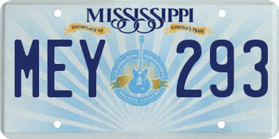 MS license plate MEY293