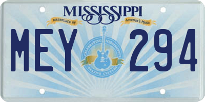 MS license plate MEY294