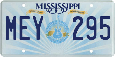 MS license plate MEY295