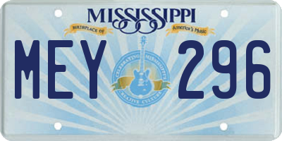 MS license plate MEY296