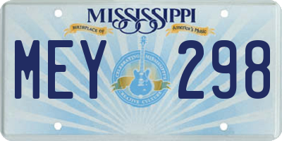 MS license plate MEY298
