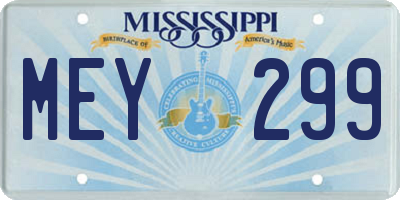 MS license plate MEY299