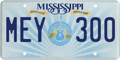 MS license plate MEY300