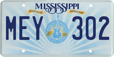 MS license plate MEY302