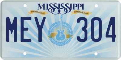MS license plate MEY304