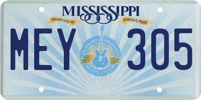 MS license plate MEY305
