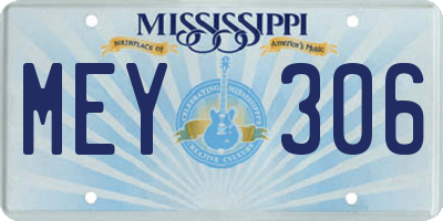 MS license plate MEY306