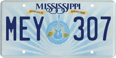 MS license plate MEY307